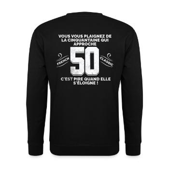50 Years of Humorous Approach - Unisex Sweatshirt - black - Back - Alina (178cm)