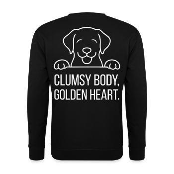 Tail wagging instead of stress – Labrador humor - Unisex Sweatshirt - black - Back - Alina (178cm)