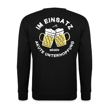 In Action Against Underhopping Beer Saying Funny - Unisex Sweatshirt - black - Back - Alina (178cm)