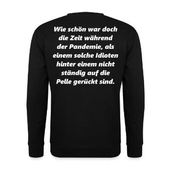 Pandemic Time Review Saying - Unisex Sweatshirt - black - Back - Alina (178cm)