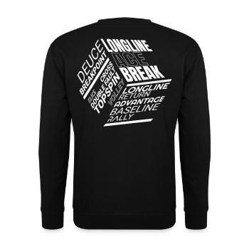 Tennis Glossar von Break bis Volley - Unisex Pullover - Schwarz - Hinten - Alina (178cm)