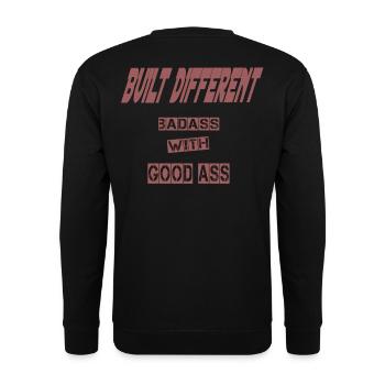 Built Different Hoodie - Bold Streetwear Statement - Unisex Sweatshirt - black - Back - Alina (178cm)