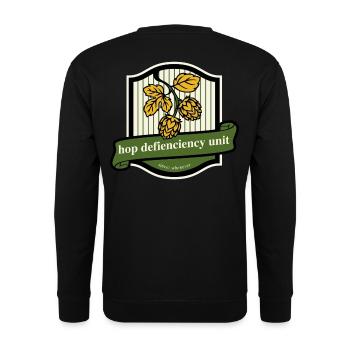 Hop Deficiency Unit Funny Beer Saying - Unisex Sweatshirt - black - Back - Alina (178cm)