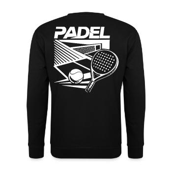 Padel Court & Racket – Design Sport White - Unisex Sweatshirt - black - Back - Alina (178cm)