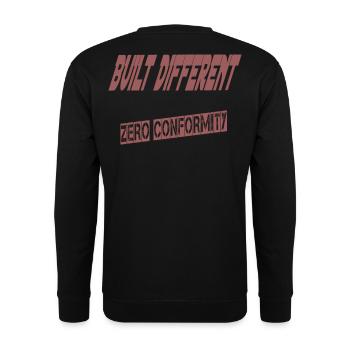 Built Different – Zero Conformity | Bold Streetwea - Unisex Sweatshirt - black - Back - Alina (178cm)