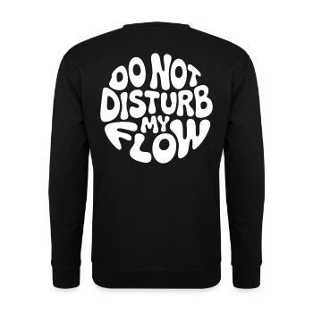 do not disturb my flow white branded - Unisex Sweatshirt - black - Back - Alina (178cm)
