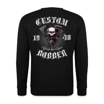 Bobber Chopper Motorcycle Design - Unisex Sweatshirt - black - Back - Alina (178cm)