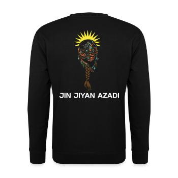 Jin Jiyan azadi - frauen leben freiheit - Unisex Pullover - Schwarz - Hinten - Alina (178cm)