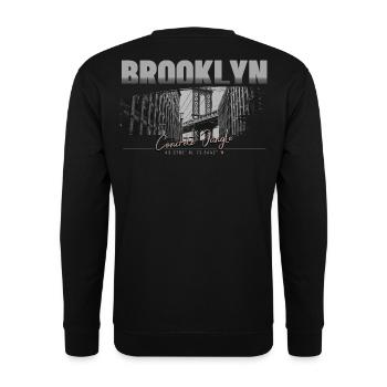 Brooklyn Concrete Jungle Streetwear - Unisex Pullover - Schwarz - Hinten - Alina (178cm)