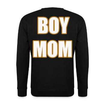 Boy Mom Typo Kontrast - Unisex Pullover - Schwarz - Hinten - Michal (187cm)