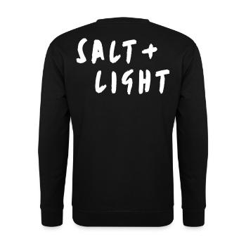 Salt + light - Unisex Pullover - Schwarz - Hinten - Alina (178cm)