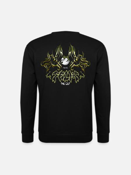 Felix The Cat O.G. Felix & Modern Flame Design - Unisex Sweatshirt - black
