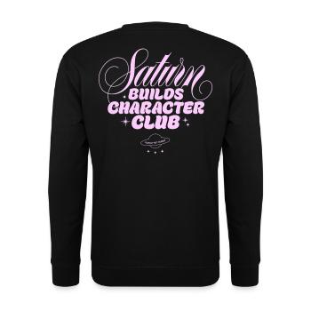 Saturn Charakterclub Print - Unisex Pullover - Schwarz - Hinten - Alina (178cm)