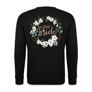 La couronne florale blanche bleue de la mariée - Sweat-shirt Unisexe - noir - Dos - Michal (187cm)