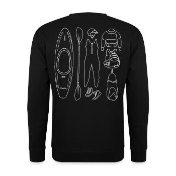 White Water Sports Equipment Outlines - Unisex Sweatshirt - black - Back - Alina (178cm)