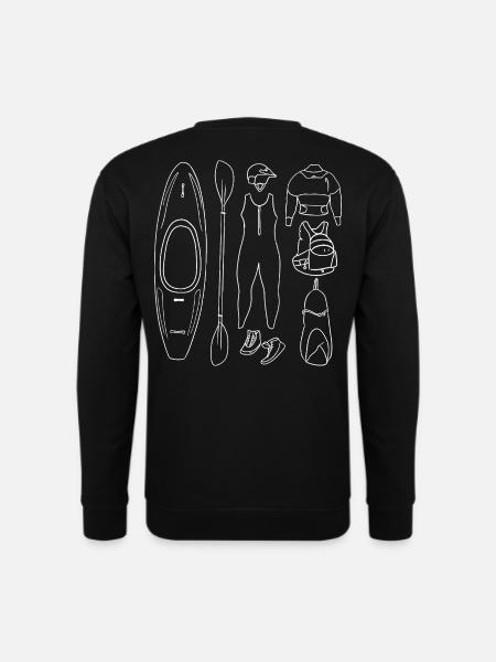 White Water Sports Equipment Outlines - Unisex Sweatshirt - black