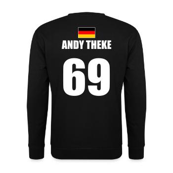 Malle 2026 Andy Counter Funny Malle Leotard Design - Unisex Sweatshirt - black - Back - Alina (178cm)