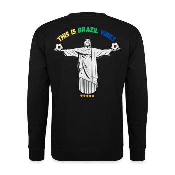 Brazil Football Vibes – Style Supporter - Sweat-shirt Unisexe - noir - Dos - Alina (178cm)