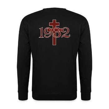 Lothringenkreuz 1932 - Unisex Pullover - Schwarz - Hinten - Alina (178cm)