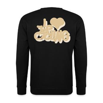 I_love_Cycling_beige - Unisex Sweatshirt - black - Back - Alina (178cm)
