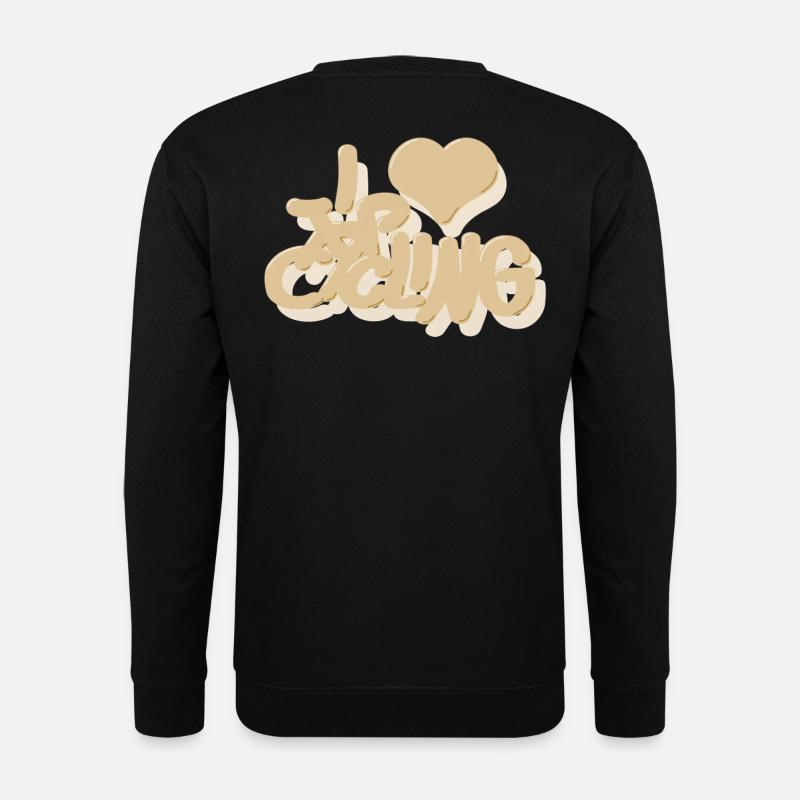 I_love_Cycling_beige - Unisex Sweatshirt - black