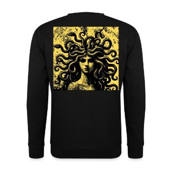 Hard techno rave outfit - Méduse industrial techno - Unisex Sweatshirt - black - Back - Michal (187cm)