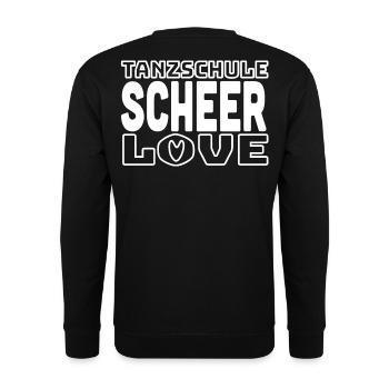 SCHEER Love 2026 - white - Unisex Pullover - Schwarz - Hinten - Alina (178cm)