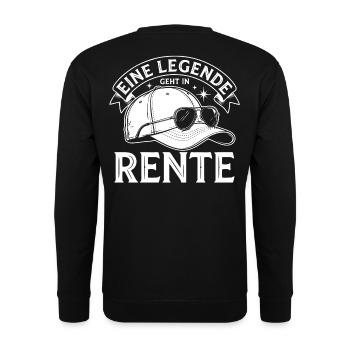 Rente Legende: Helm mit Sonnenbrille - Unisex Pullover - Schwarz - Hinten - Alina (178cm)
