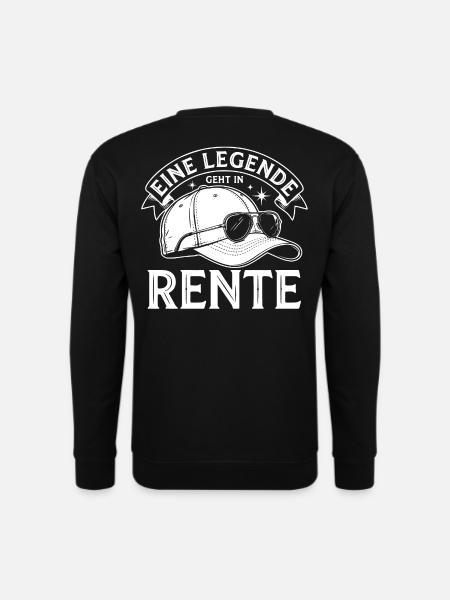 Rente Legende: Helm mit Sonnenbrille - Unisex Pullover - Schwarz