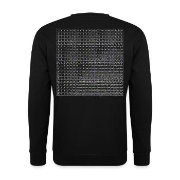 tables de multiplication, nombres, école, apprentissage, net, mathématiques - Sweat-shirt Unisexe - noir - Dos - Alina (178cm)