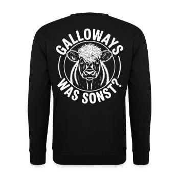 Galloway Cow Emblem - Unisex Sweatshirt - black - Back - Alina (178cm)