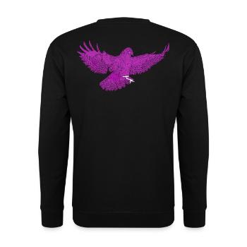 Greifvogel im Flug, Andersfarbig - Unisex Pullover - Schwarz - Hinten - Michal (187cm)