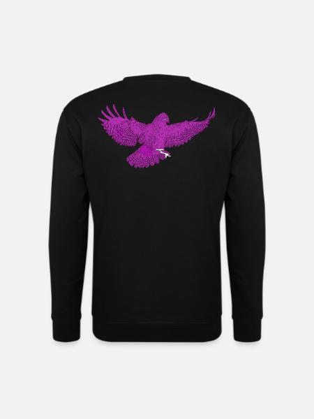 Greifvogel im Flug, Andersfarbig - Unisex Pullover - Schwarz