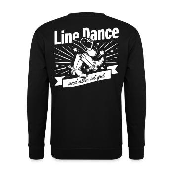 Line Dance Boots Spruch - Unisex Pullover - Schwarz - Hinten - Michal (187cm)