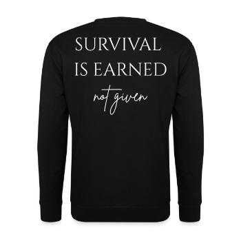 Survival is earned - Unisex Pullover - Schwarz - Hinten - Michal (187cm)