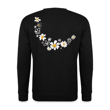 Floral garland - Unisex Sweatshirt - black - Back - Michal (187cm)