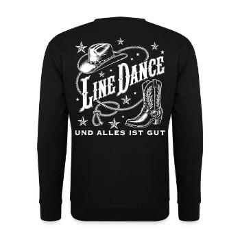 Line Dance Western Flair - Unisex Pullover - Schwarz - Hinten - Michal (187cm)