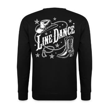 Line Dance Cowboy Flair - Unisex Pullover - Schwarz - Hinten - Michal (187cm)