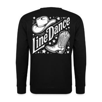 Line Dance Western Logo - Unisex Pullover - Schwarz - Hinten - Michal (187cm)