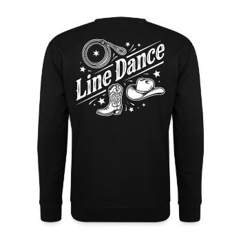 Line Dance Western Motiv - Unisex Pullover - Schwarz - Hinten - Michal (187cm)