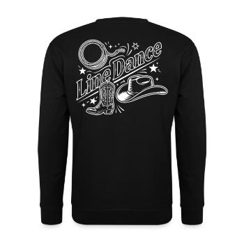 Line Dance Country Western Motiv - Unisex Pullover - Schwarz - Hinten - Michal (187cm)