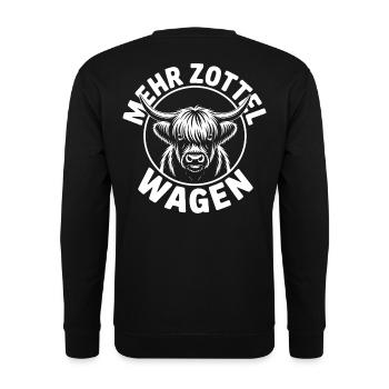 Mehr Zottel wagen - Highlands - Unisex Pullover - Schwarz - Hinten - Michal (187cm)