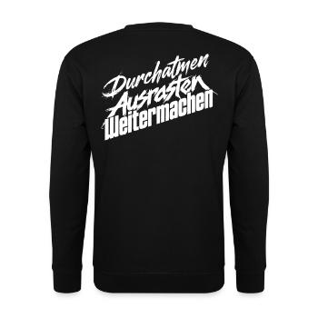 Weitermachen Humor - Unisex Pullover - Schwarz - Hinten - Michal (187cm)