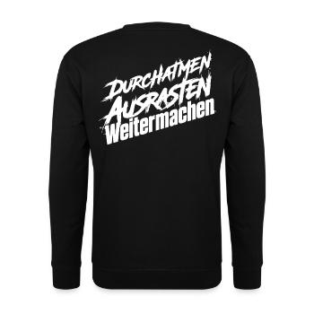 Ausrasten Erlaubt - Unisex Pullover - Schwarz - Hinten - Michal (187cm)
