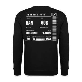 Passe d'embarquement minimaliste voyage - Sweat-shirt Unisexe - noir - Dos - Michal (187cm)