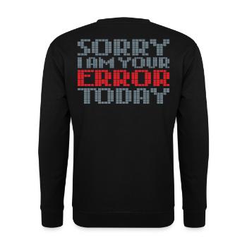 ERROR - Unisex Pullover - Schwarz - Hinten - Michal (187cm)