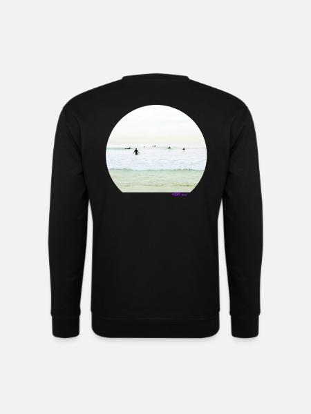Surfer-Silhouette - Unisex Pullover - Schwarz