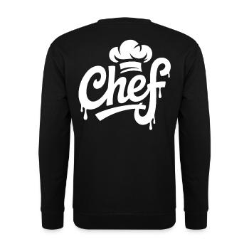 Chef Graffiti Kochkunst - Unisex Pullover - Schwarz - Hinten - Michal (187cm)