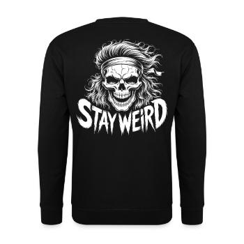 Stay Weird Skull - Unisex Pullover - Schwarz - Hinten - Michal (187cm)
