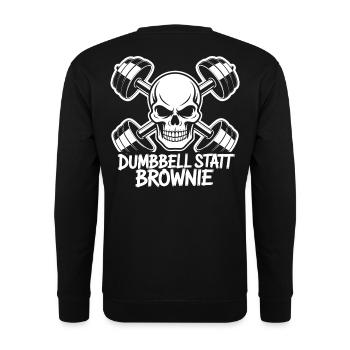 Skull und Hanteln - Unisex Pullover - Schwarz - Hinten - Michal (187cm)